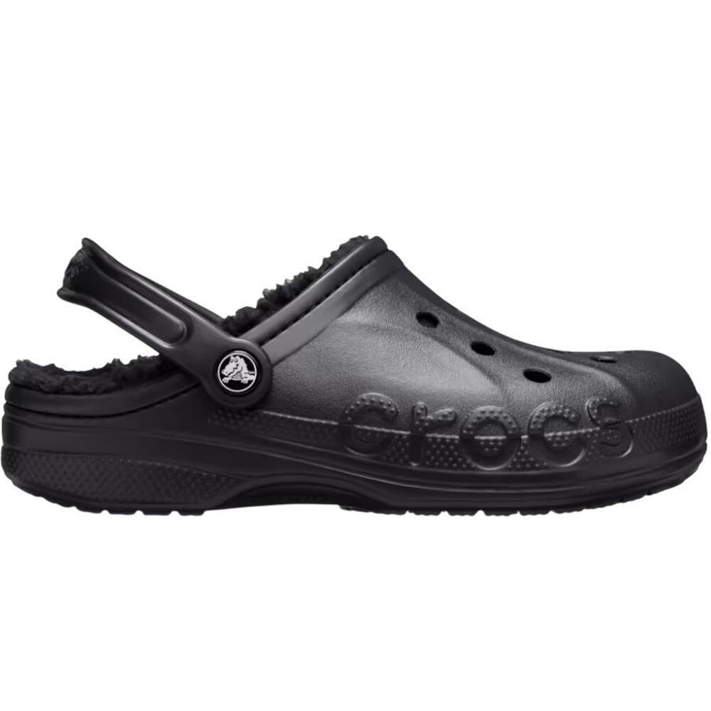 Crocs Unisex Black Baya Lined Clogs Size M's 7 W's 9